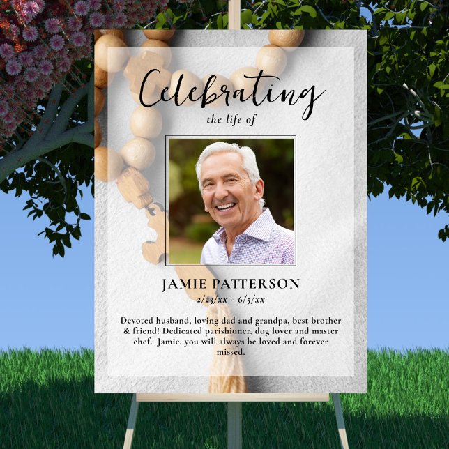 Religious Celebration of Life Custom Photo Funeral Poster (Creator Uploaded)