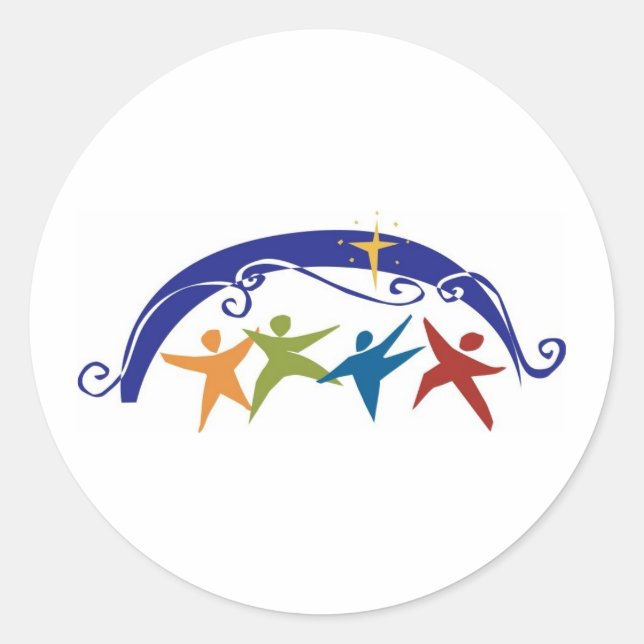 Religious Celebration People Classic Round Sticker (Front)