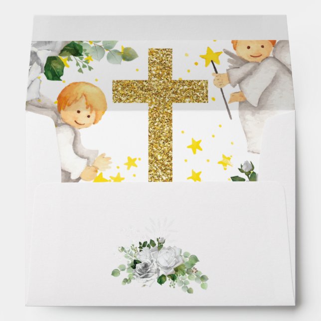 Religious Celebrations Watercolor Angels Envelope (Back (Bottom))