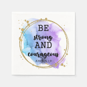 Religious Christian Bible Quote modern purple Napkin