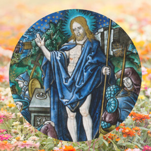 Religious Christian Catholic Easter Resurrection Classic Round Sticker