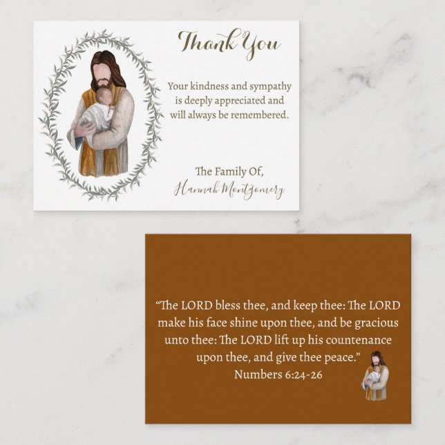 Religious Christian Catholic Jesus Thank You Card (Front/Back)