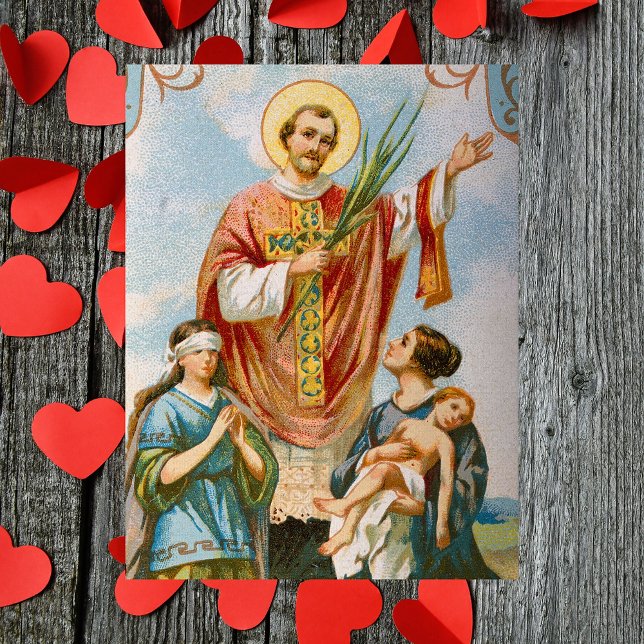 Religious Christian Catholic Saint Valentine's Day Postcard (Vintage Religious Christian Catholic Saint Valentine Valentine's Day Postcard)