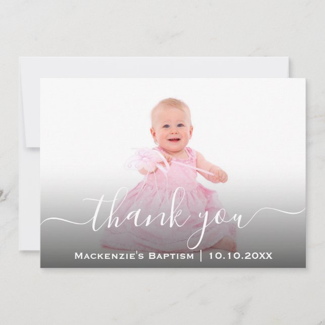 Religious Christian Communion Christening Baptism Thank You Card (Front)