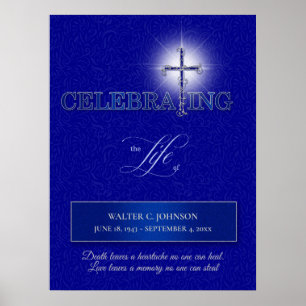Religious Christian Cross Celebration of Life Poster