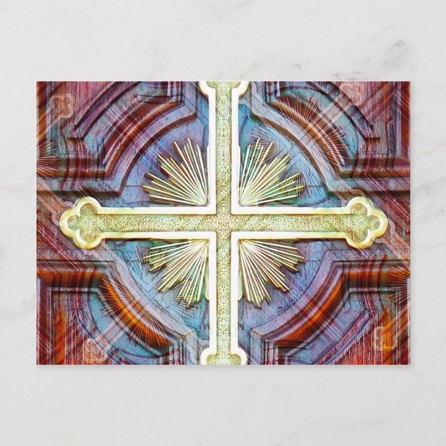 Religious christian cross symbol postcard (Front)