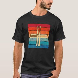 Religious Christian Drummer Drums  Drum Stick Cros T-Shirt