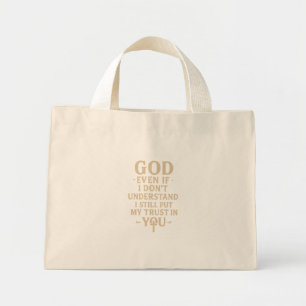 Religious Christian Faith Quote Mini Tote Bag