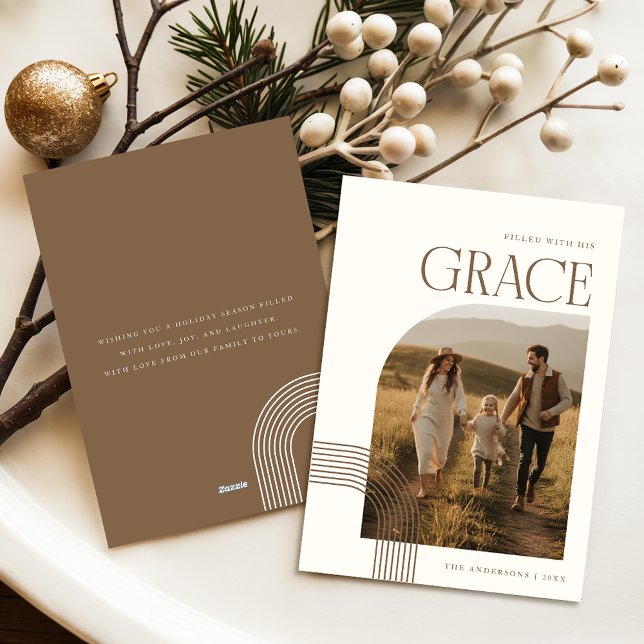 Religious Christian Family Arch Photo Christmas Holiday Card (Creator Uploaded)