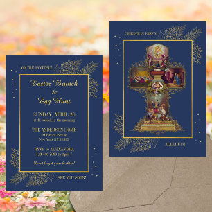 Religious Christian Floral Easter Brunch Egg Hunt Invitation