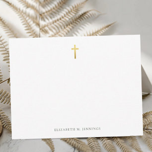 Religious Christian Gold Cross Simple Card