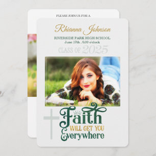 Religious Christian Graduation Class of 2022 Photo Invitation