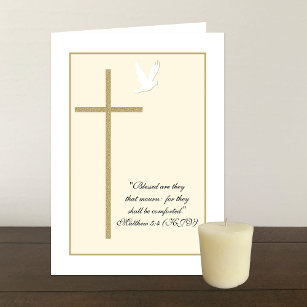 Religious Christian Sympathy Card -- Cross & Dove
