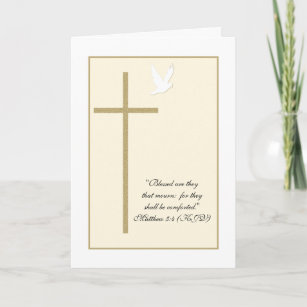 Religious Christian Sympathy Card -- Cross & Dove