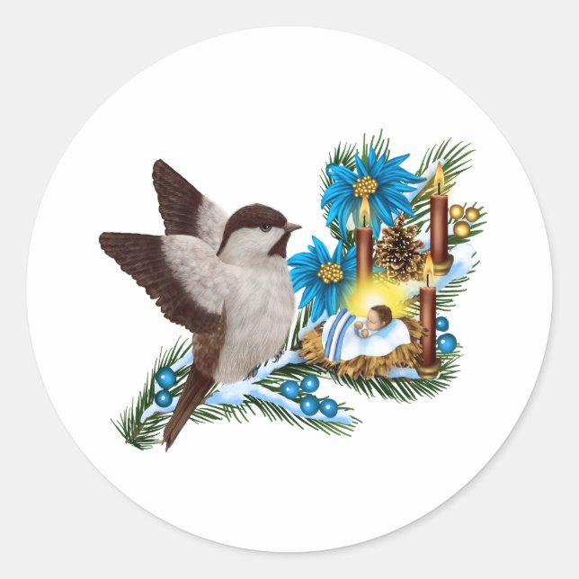 Religious Christmas  Baby Jesus Sticker (Front)