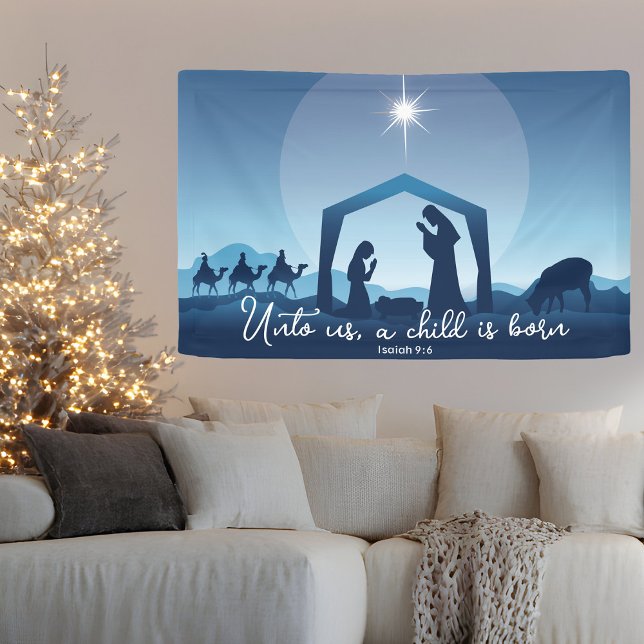 Religious Christmas Bible Verse Nativity Scene Banner (Creator Uploaded)