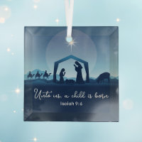 Religious Christmas Bible Verse Nativity Scene