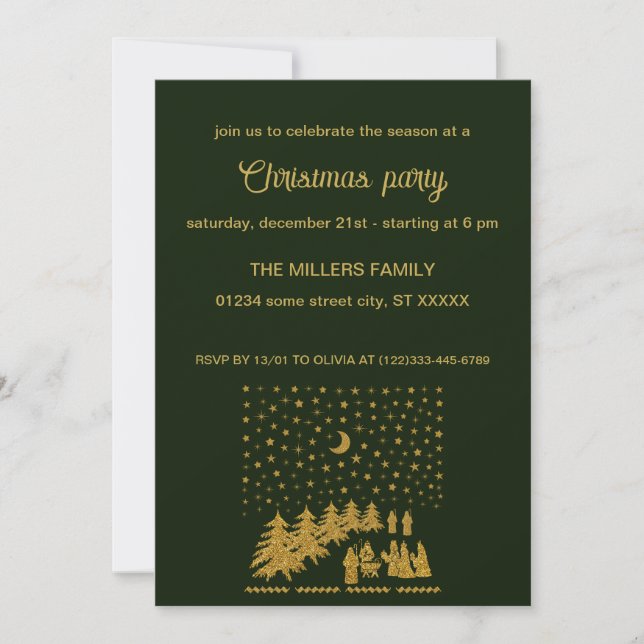 Religious Christmas, Birth of Jesus Invitation (Front)