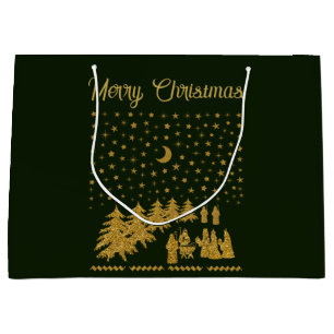 Religious Christmas, Birth of Jesus Large Gift Bag