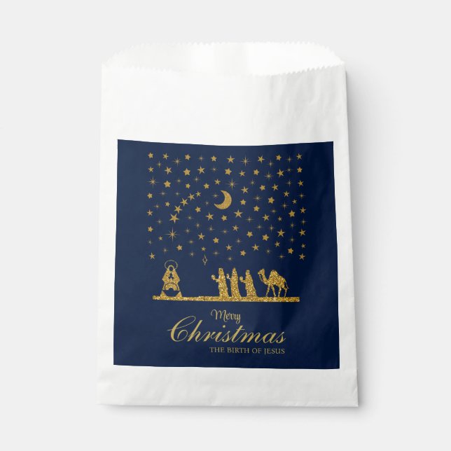 Religious Christmas, Birth of Jesus, Three King's Favour Bag (Front)