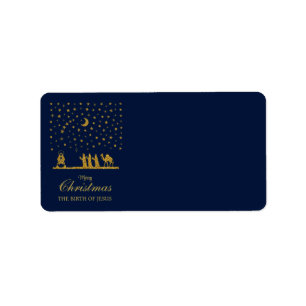 Religious Christmas, Birth of Jesus, Three King's Label