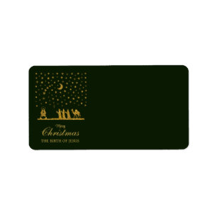 Religious Christmas, Birth of Jesus, Three King's Label