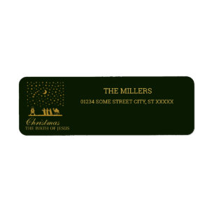 Religious Christmas, Birth of Jesus, Three King's Return Address Label
