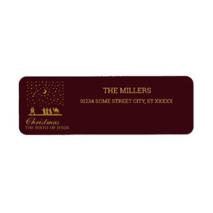 Religious Christmas, Birth of Jesus, Three King's Return Address Label