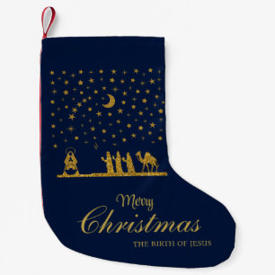 Religious Christmas, Birth of Jesus, Three King's Small Christmas Stocking