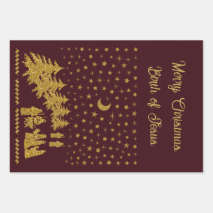 Religious Christmas, Birth of Jesus Wrapping Paper Sheet