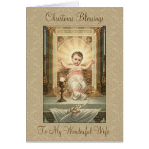 Religious Christmas Blessing Wife Baby Jesus