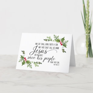 Religious Christmas Card with Bible Verse