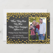 Religious Christmas Card with One Family Photo