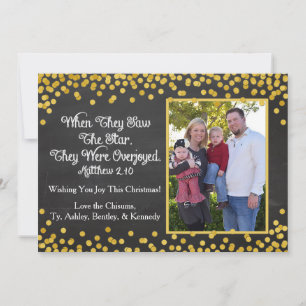 Religious Christmas Card with One Family Photo