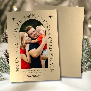 Religious Christmas Family Photo Minimalist Holiday Card