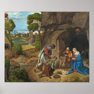 Religious Christmas Giorgione Shepherds Painting Poster