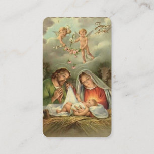 Religious Christmas Jesus St. Joseph Mary Prayer Place Card