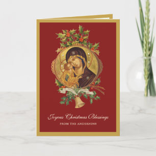 Religious Christmas Jesus Virgin Mary Vintage Holiday Card