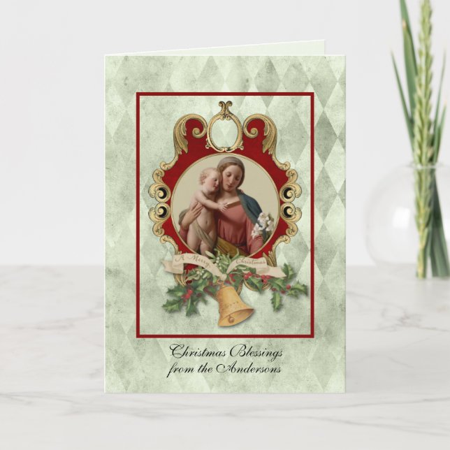 Religious Christmas Jesus Virgin Mary Vintage  Holiday Card (Front)
