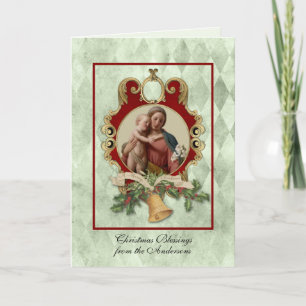 Religious Christmas Jesus Virgin Mary Vintage  Holiday Card