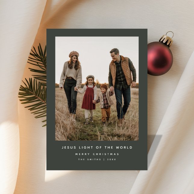 Religious Christmas Light of the World Dark Dusky  Holiday Card (Creator Uploaded)