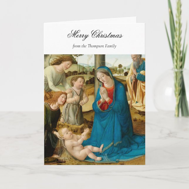 Religious Christmas Nativity Christian Blessing Card (Front)