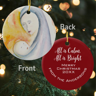 Religious Christmas Nativity Personalised Keepsake Ceramic Ornament