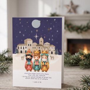Religious Christmas Nativity Scene and Scripture Holiday Card