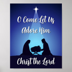 Religious Christmas Nativity Scene Christ the Lord Poster