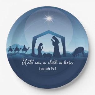 Religious Christmas Nativity Scene Church Party Paper Plate