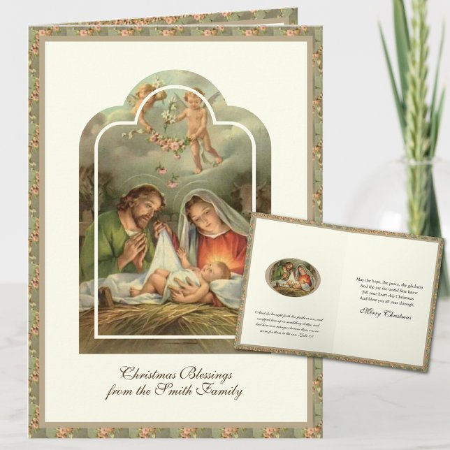 Religious Christmas Nativity Scripture Verse Holiday Card (Creator Uploaded)