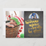 Religious Christmas Photo Card - Faux Gold<br><div class="desc">Share your faith this holiday season with personalised religious Christmas cards. Religious Christmas cards let you share the true meaning of Christmas with friends and family. Not only can you personalise a message of love and joy, you can add precious family photos for an even more distinctive touch. Personalised religious...</div>