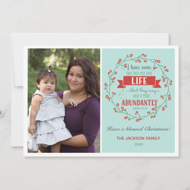 Religious Christmas Photo Cards (John 10:10) (Front)