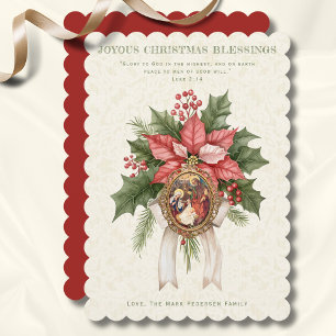 Religious Christmas Poinsettia Nativity Scripture